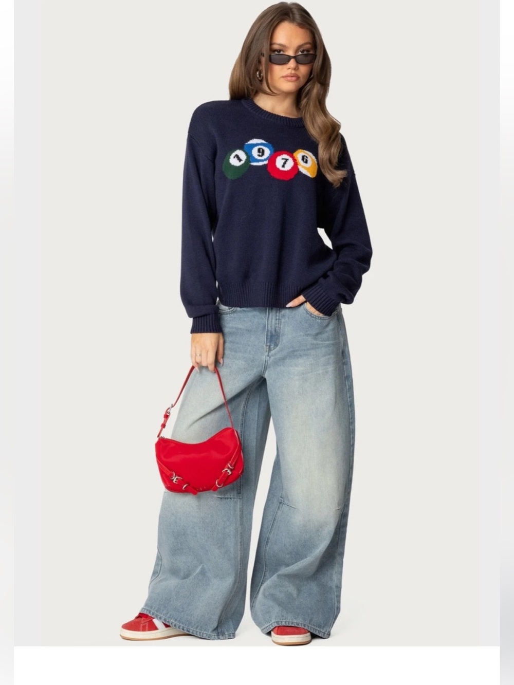 🎲 Edikted 🎱 SKATER 🛹 LOW RISE Baggy Wide Leg jeans Medium